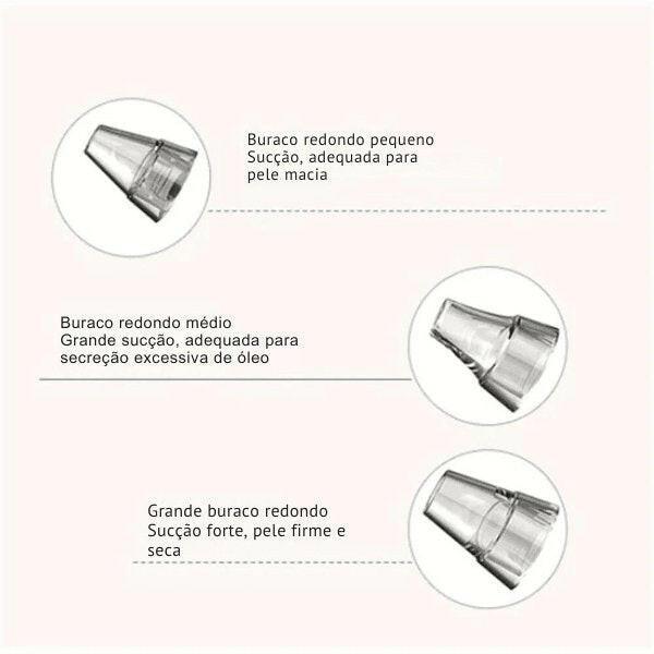 Aparelho Removedor De Cravos E Espinhas À Vácuo Com 3 pontas Remoção Eletrônica de Cravos - BrazilStory