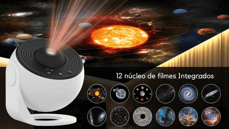 Projetor planetário giratório 360 ° galáxia, céu estrelado - BrazilStory