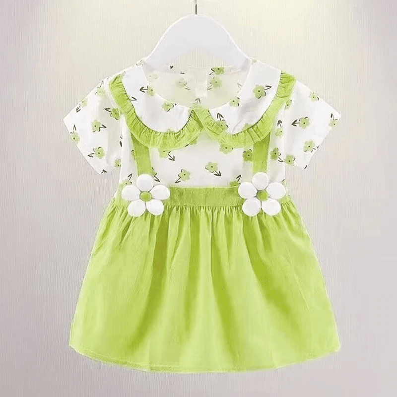Vestido com gola boneca para menina - BrazilStory