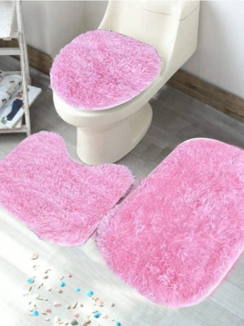 Conjunto de 3 peças de tapetes para banheiro Happy - BrazilStory