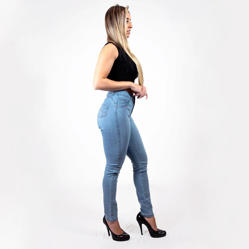 Calça jeans skinny feminina casual - BrazilStory