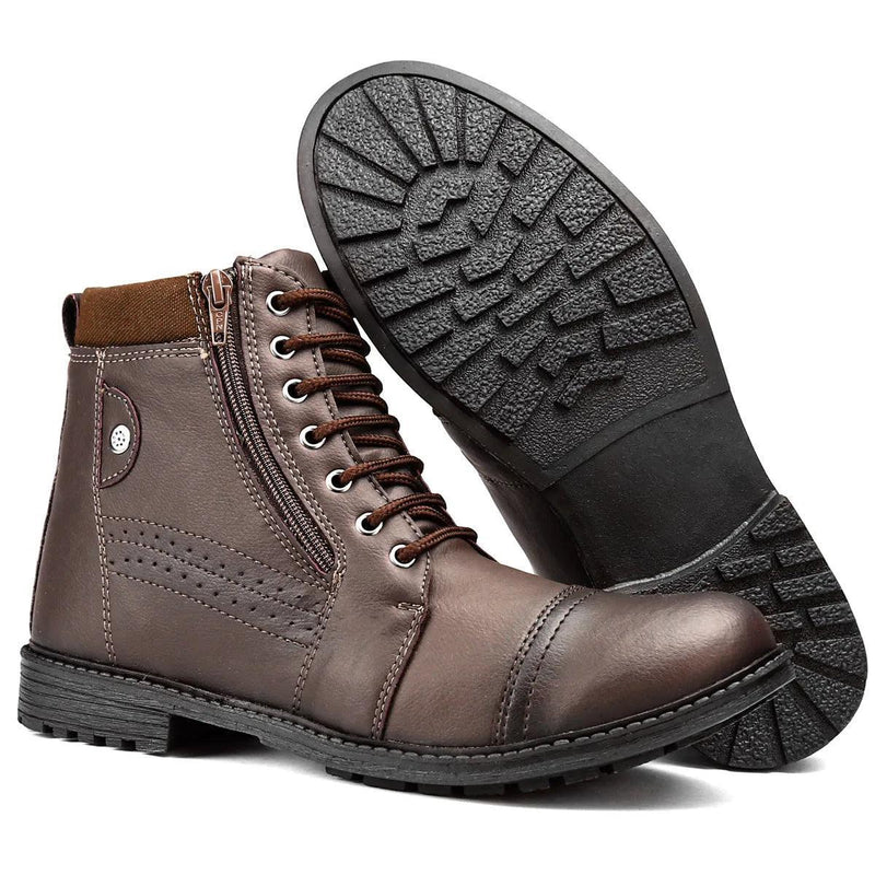 Bota Botinha Cano médio Masculino Com Zíper - BrazilStory