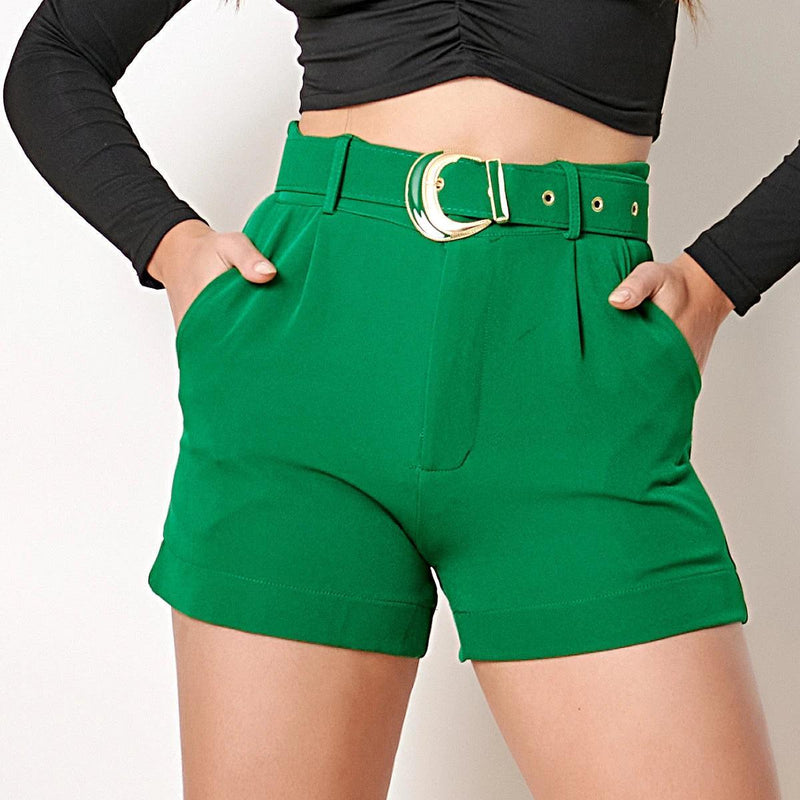 SHORT ALFAIATARIA PREMIUM COM BOLSO E CINTO - BrazilStory
