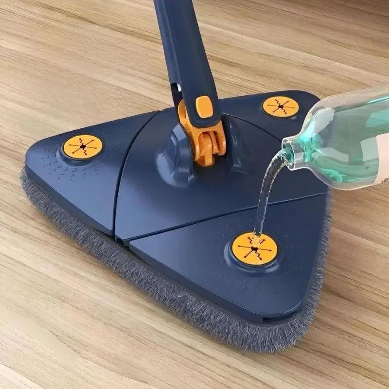Esfregão Triangulo Mop De Limpeza Ajustável Giratória 360° - BrazilStory
