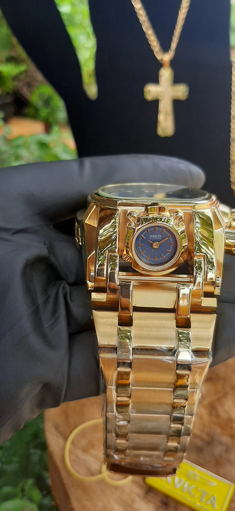 Relógio Masculino Invicta Zeus Magnum Elegante Estilo Imponente Á Prova D'Água Relógio Banhado A Ouro 18K + Presente na Caixa