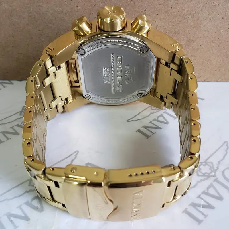 Relógio Masculino Invicta Zeus Magnum Elegante Estilo Imponente Á Prova D'Água Relógio Banhado A Ouro 18K + Presente na Caixa