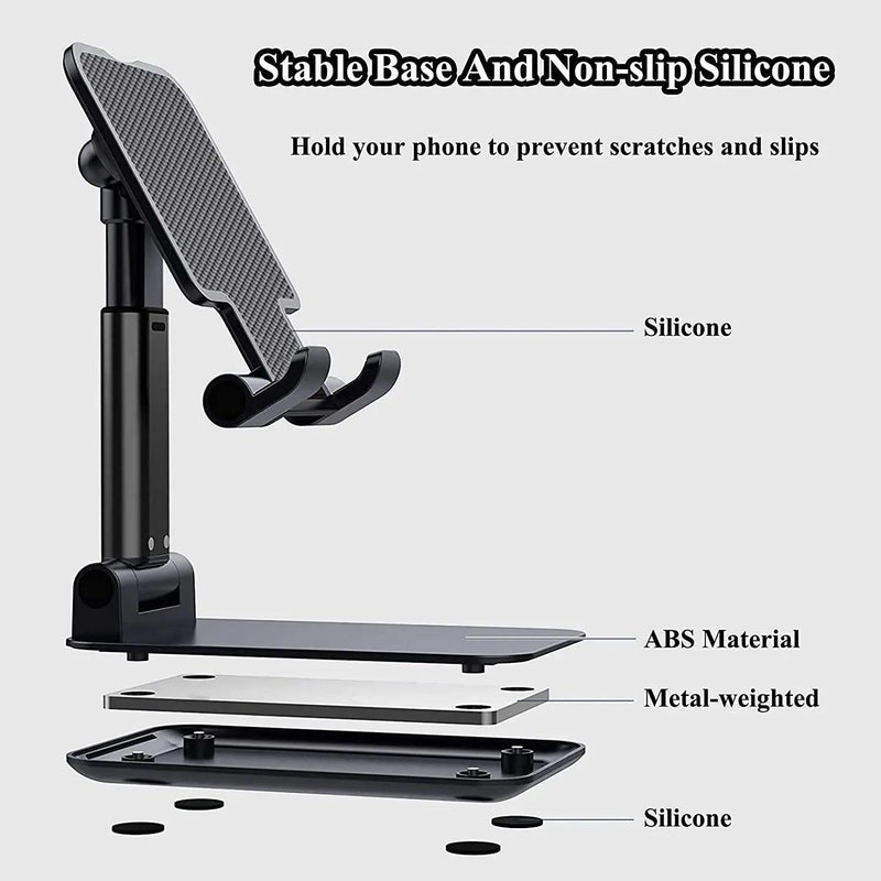 Suporte Para Celular e Tablet Dobrável Portátil Ajustável - BrazilStory