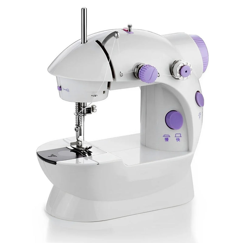 Mini Máquina de Costura Portátil Com Pedal Elétrico Costureira Bivolt 110V/220V - BrazilStory