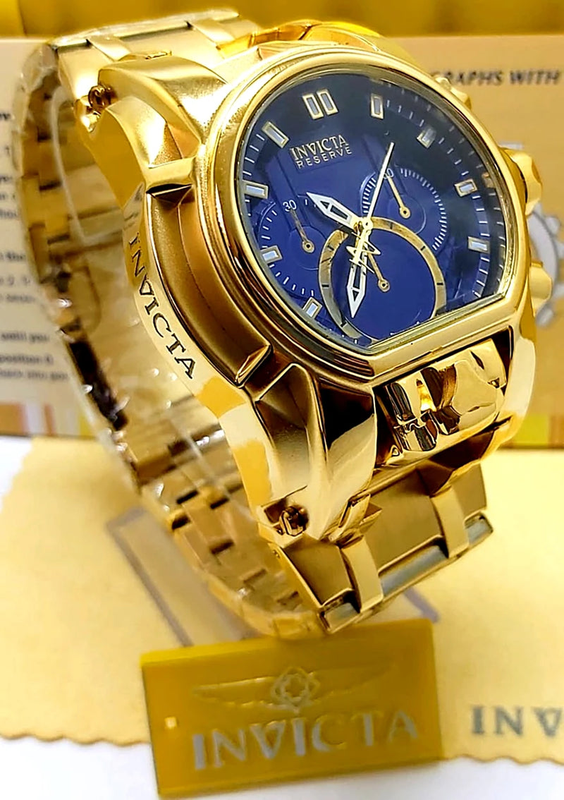 Relógio Masculino Invicta Zeus Magnum Elegante Estilo Imponente Á Prova D'Água Relógio Banhado A Ouro 18K + Presente na Caixa