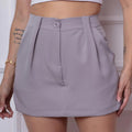 Shorts Saia Alfaiataria com Bolso e Botão - BrazilStory