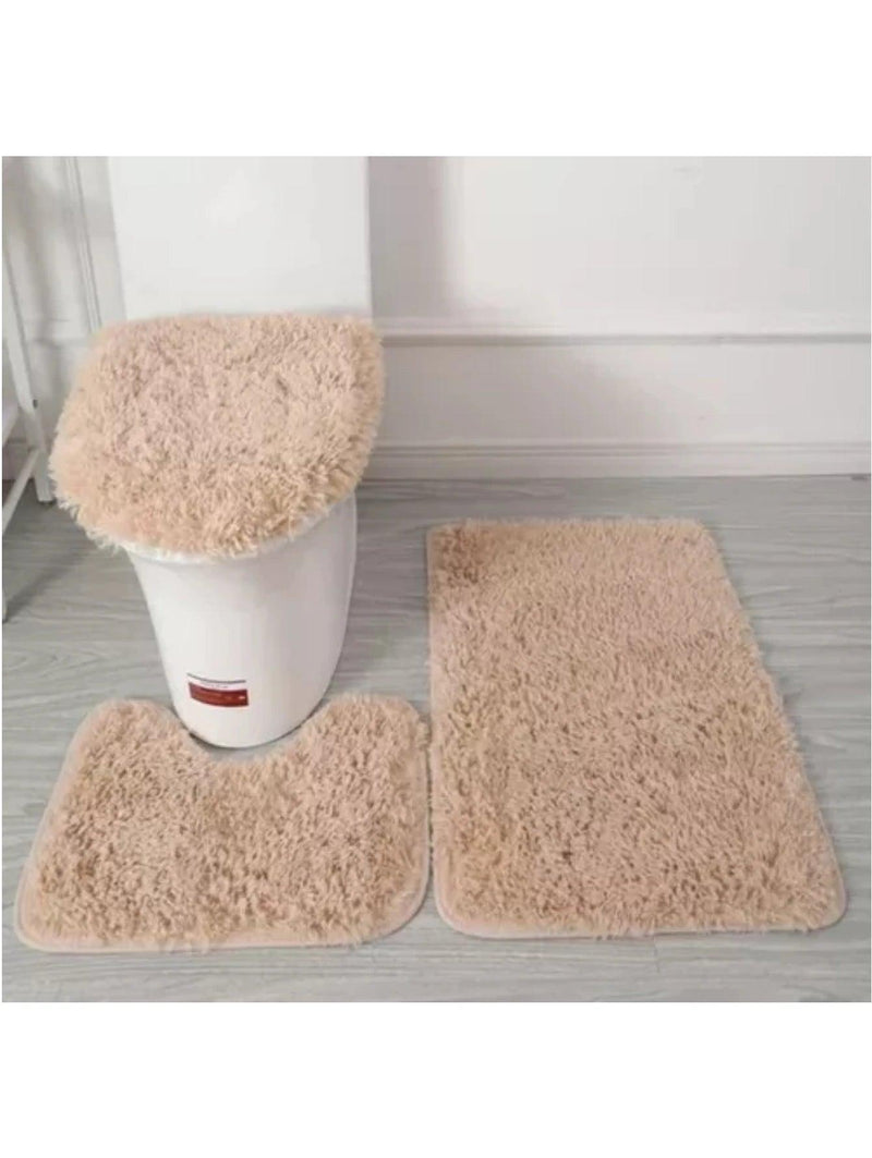 Conjunto de 3 peças de tapetes para banheiro Happy - BrazilStory