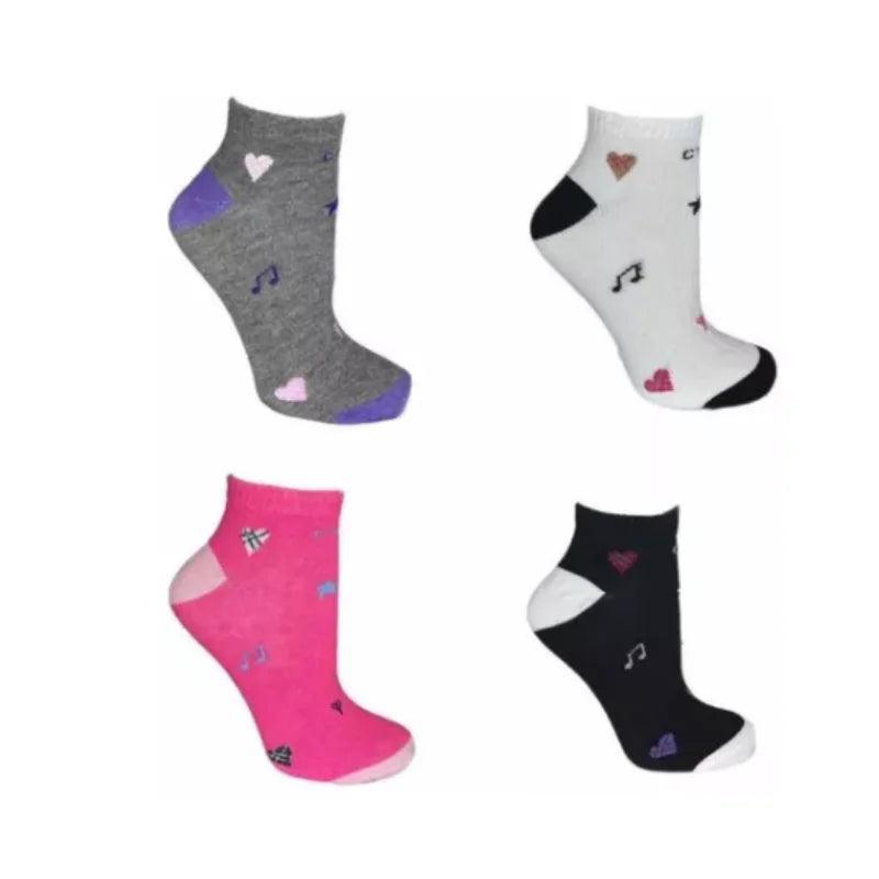 Kit 12 Pares Meias Feminina Multicor Casual Curta Cores Variadas - BrazilStory