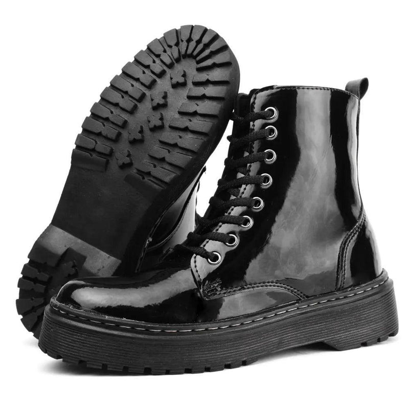 Bota Coturno Feminina Blogueira Sola Plataforma Tratorada Cano Curto - BrazilStory