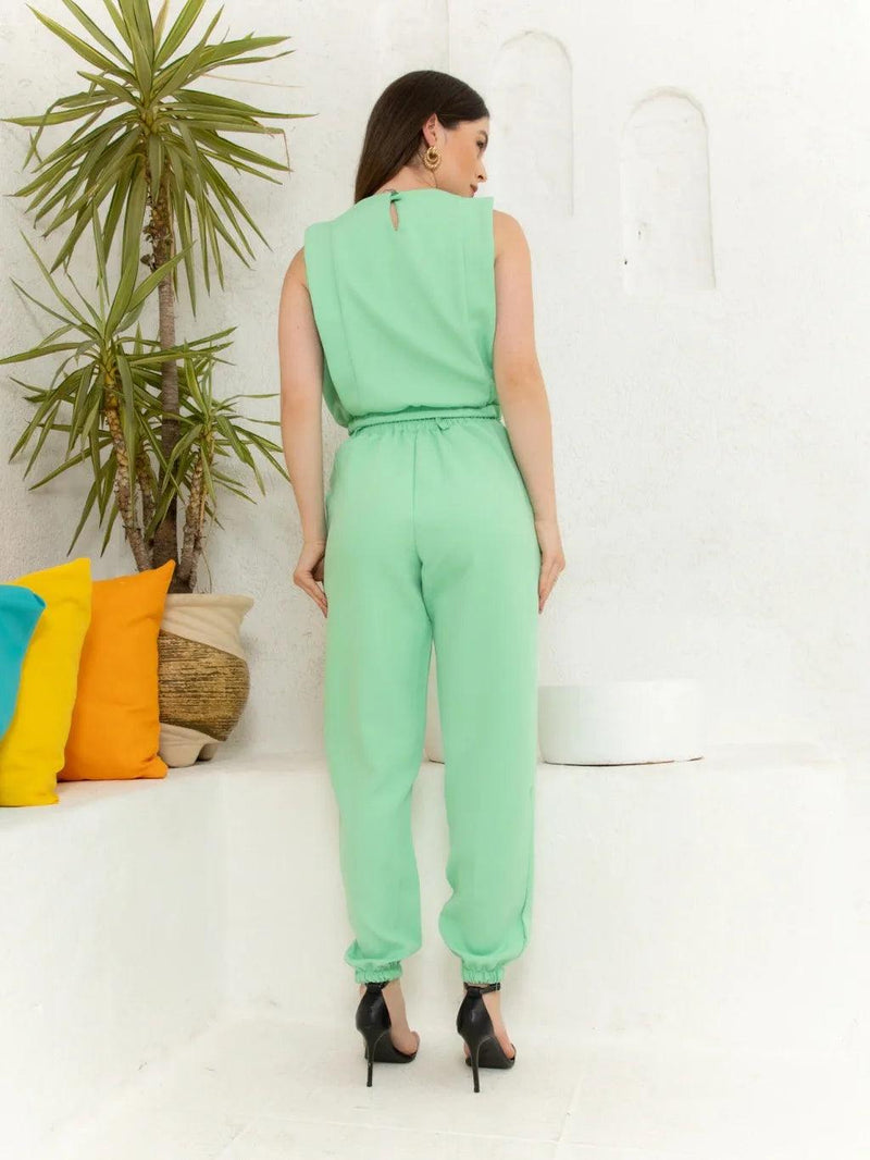 Conjunto Cropped Alfaiataria e Calça Jogger - BrazilStory