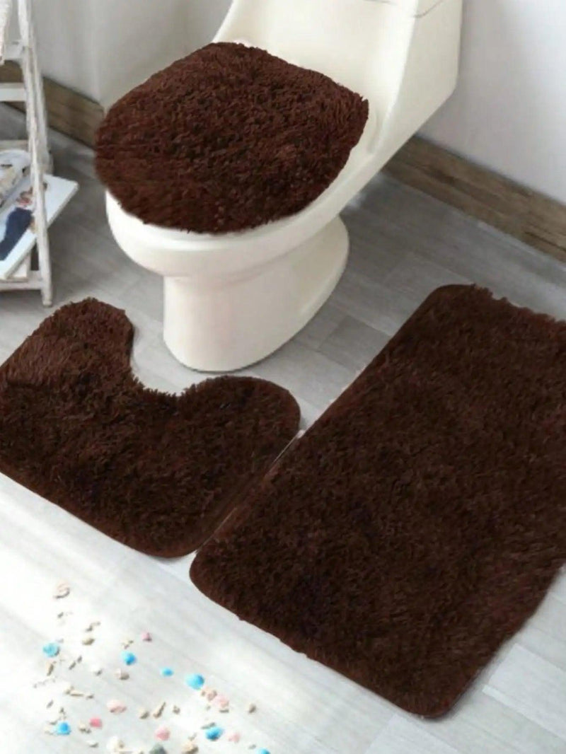 Conjunto de 3 peças de tapetes para banheiro Happy - BrazilStory