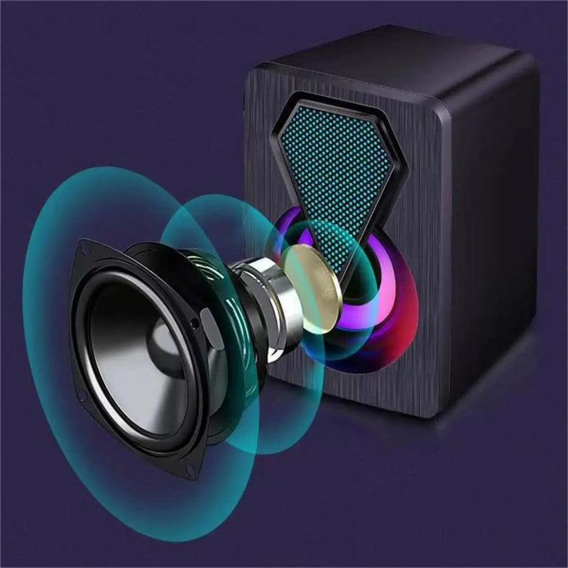 Caixa de som Pc Gamer Com Luz RGB Estéreo 2.0 - BrazilStory
