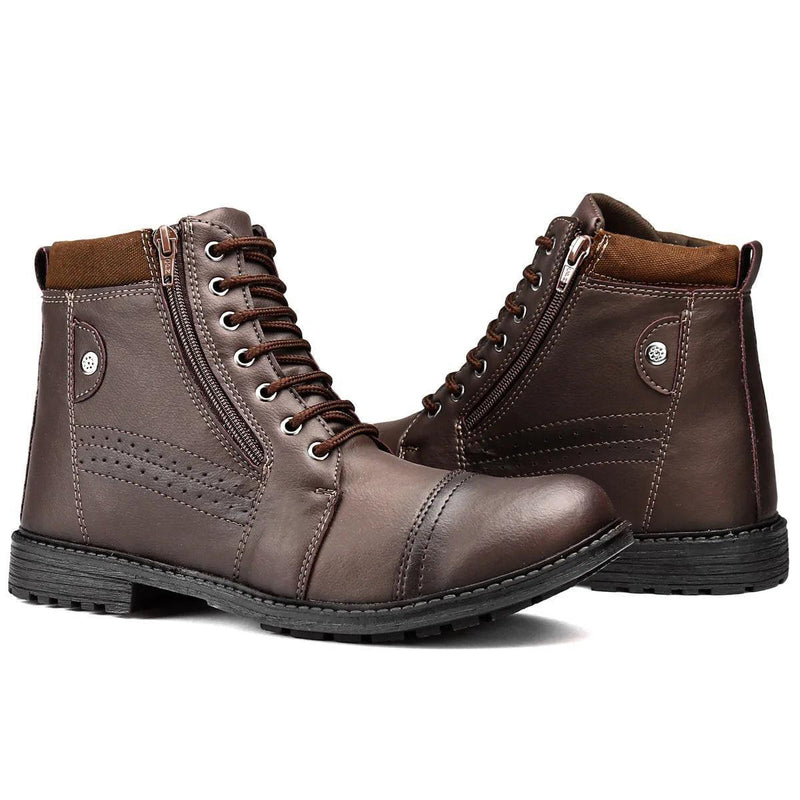 Bota Botinha Cano médio Masculino Com Zíper - BrazilStory