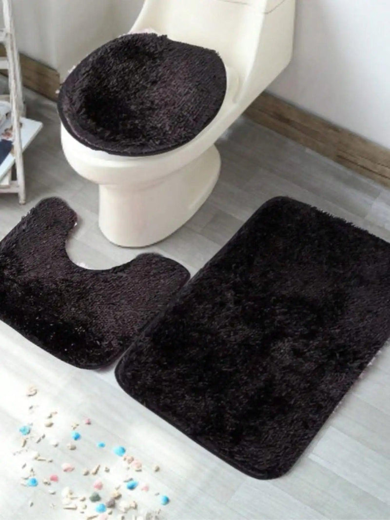 Conjunto de 3 peças de tapetes para banheiro Happy - BrazilStory