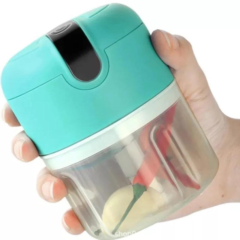 Mini Processador Triturador Elétrico Sem Fio 250ML Alimentos Para Vegetais Gengibre Alho - BrazilStory
