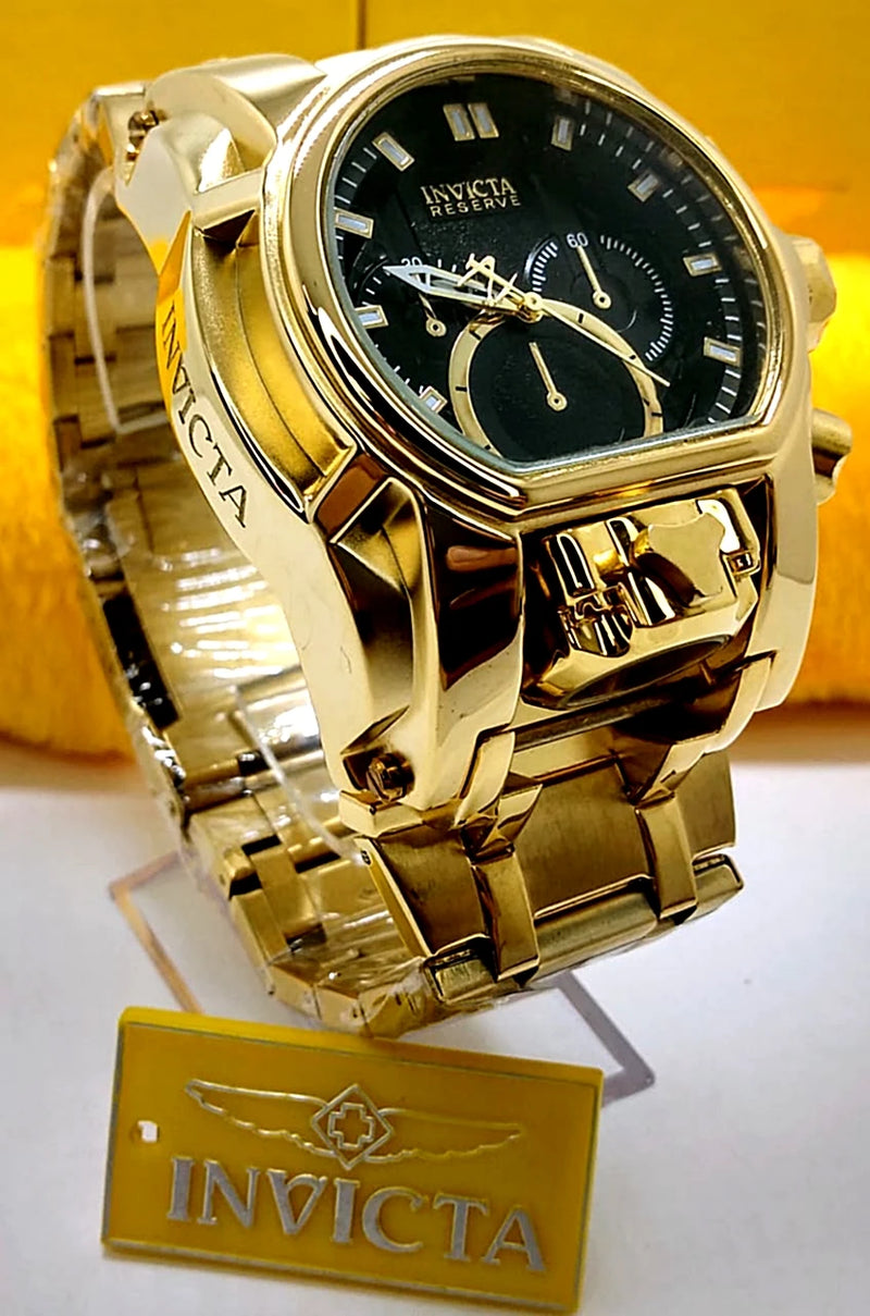 Relógio Masculino Invicta Zeus Magnum Elegante Estilo Imponente Á Prova D'Água Relógio Banhado A Ouro 18K + Presente na Caixa