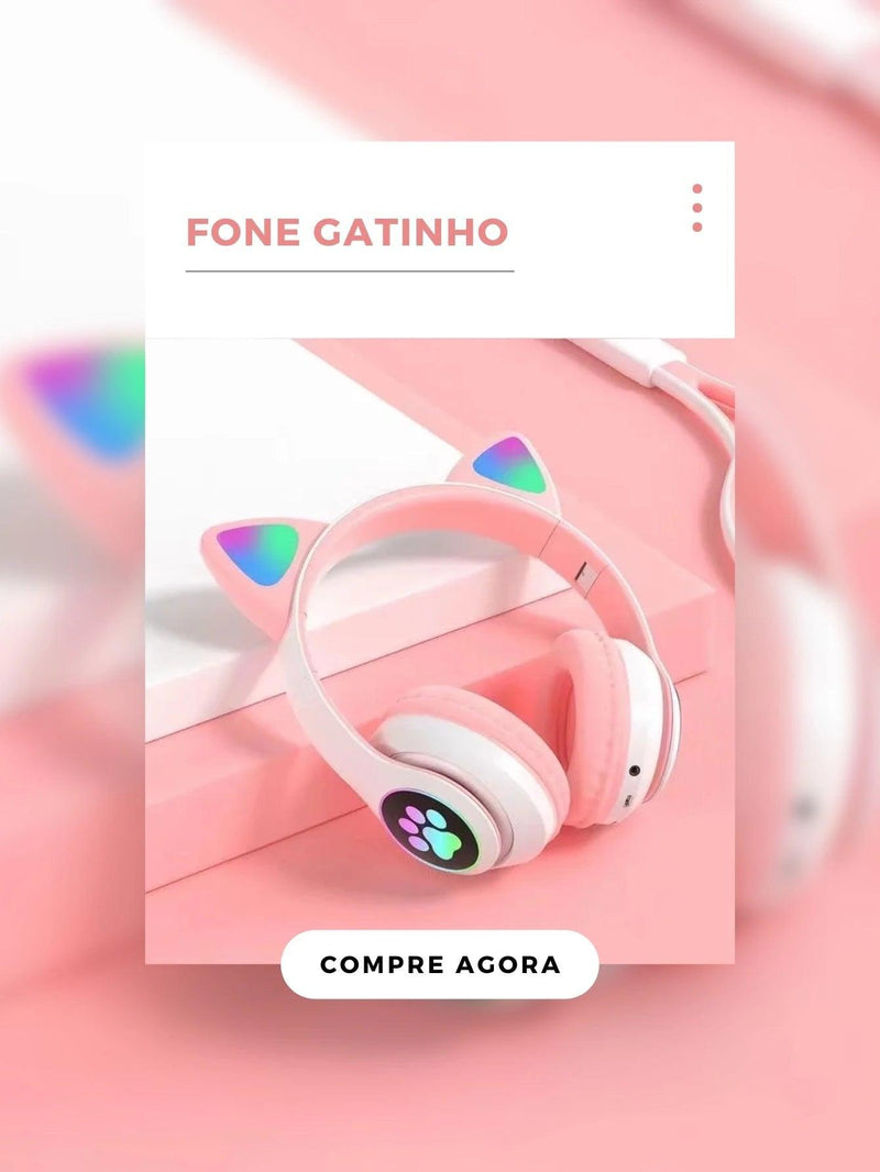 Fone de Ouvido Gatinha RGB B90 - BrazilStory