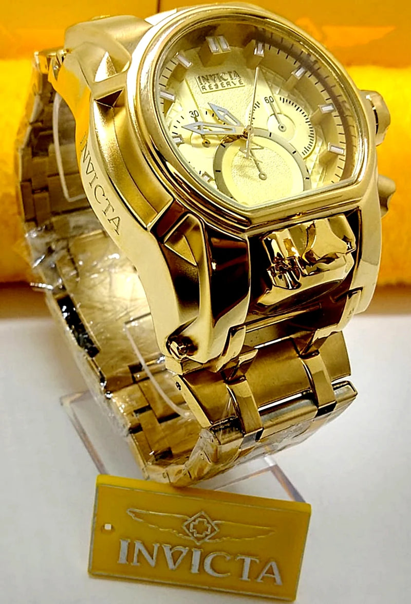 Relógio Masculino Invicta Zeus Magnum Elegante Estilo Imponente Á Prova D'Água Relógio Banhado A Ouro 18K + Presente na Caixa