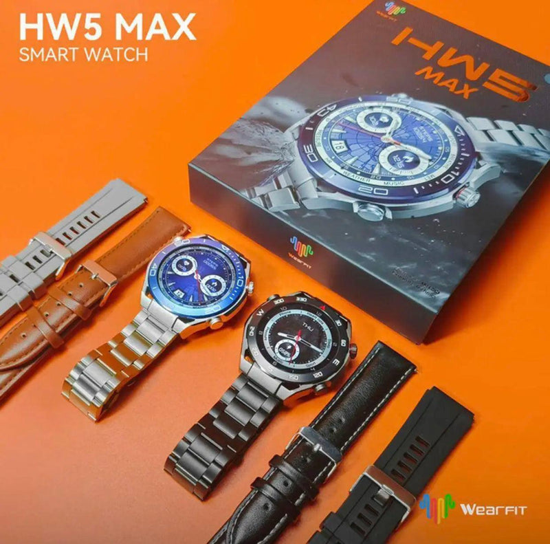 Relógio Smartwatch Redondo Luxo Hw5 Max 3 Pulseiras - BrazilStory