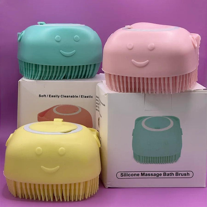 Esponja Macia Silicone Banho Massagem Dispenser Sabonete Líquido 80ml - BrazilStory