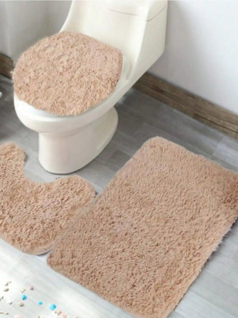 Conjunto de 3 peças de tapetes para banheiro Happy - BrazilStory