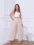 Calça pantalone lisa duna - BrazilStory