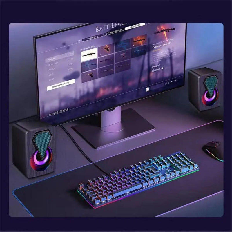 Caixa de som Pc Gamer Com Luz RGB Estéreo 2.0 - BrazilStory