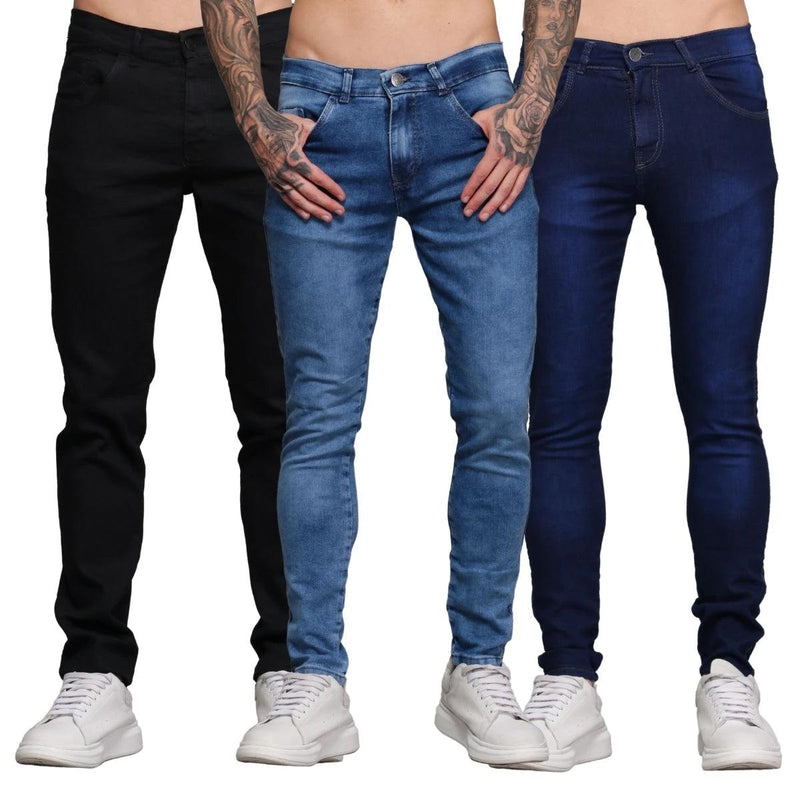 Kit 3 Calças Jeans Masculina Skinny - BrazilStory