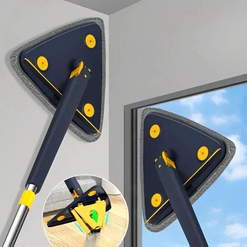 Esfregão Triangulo Mop De Limpeza Ajustável Giratória 360° - BrazilStory