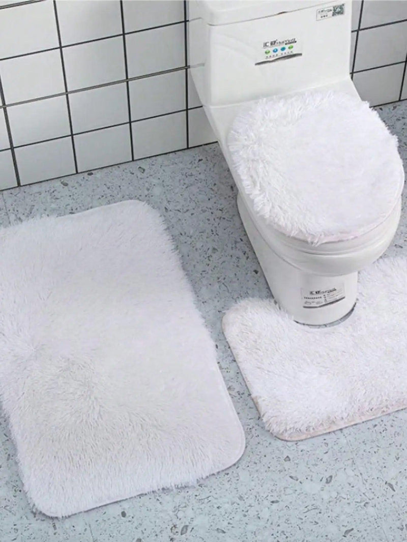 Conjunto de 3 peças de tapetes para banheiro Happy - BrazilStory