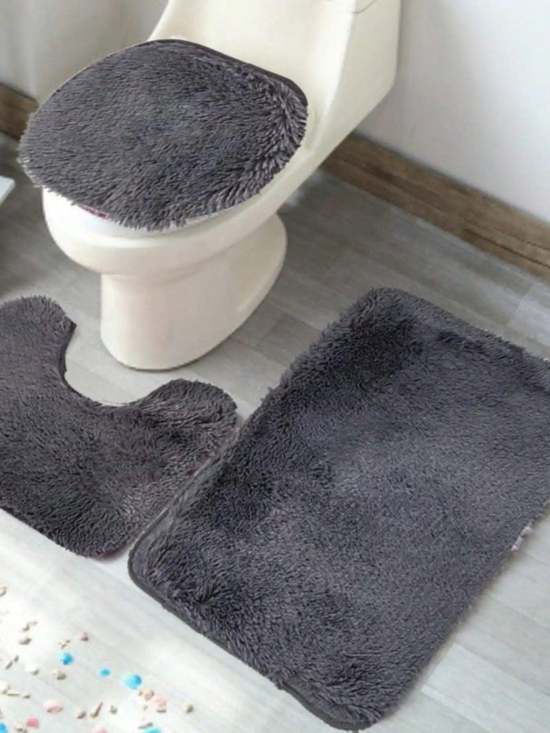 Conjunto de 3 peças de tapetes para banheiro Happy - BrazilStory