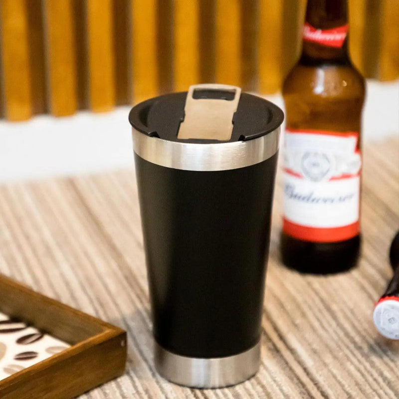 Copo Térmico 473ml COM TAMPA E Abridor Inox Para Quente e Gelado - BrazilStory
