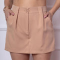 Shorts Saia Alfaiataria com Bolso e Botão - BrazilStory