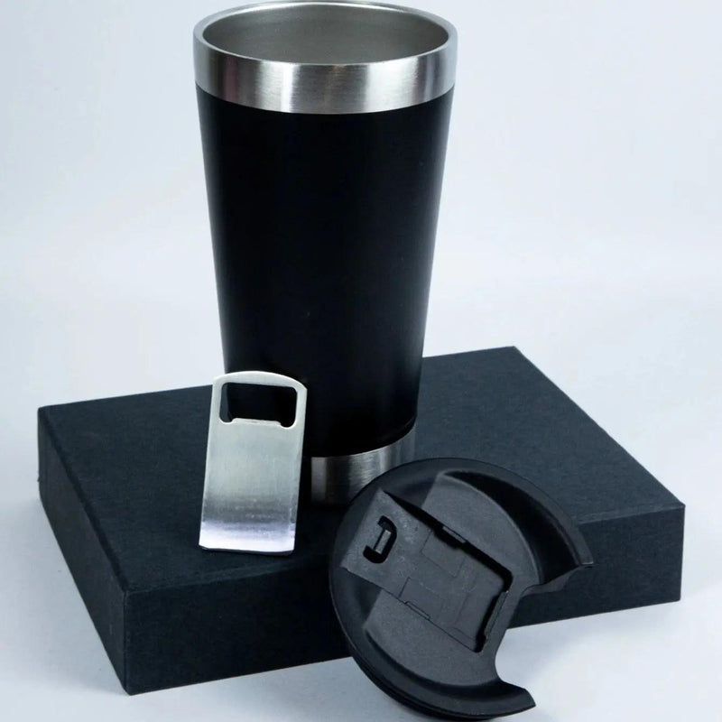 Copo Térmico 473ml COM TAMPA E Abridor Inox Para Quente e Gelado - BrazilStory