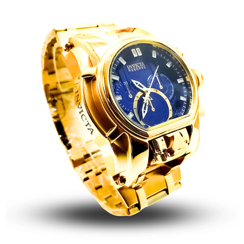 Relógio Masculino Invicta Zeus Magnum Elegante Estilo Imponente Á Prova D'Água Relógio Banhado A Ouro 18K + Presente na Caixa