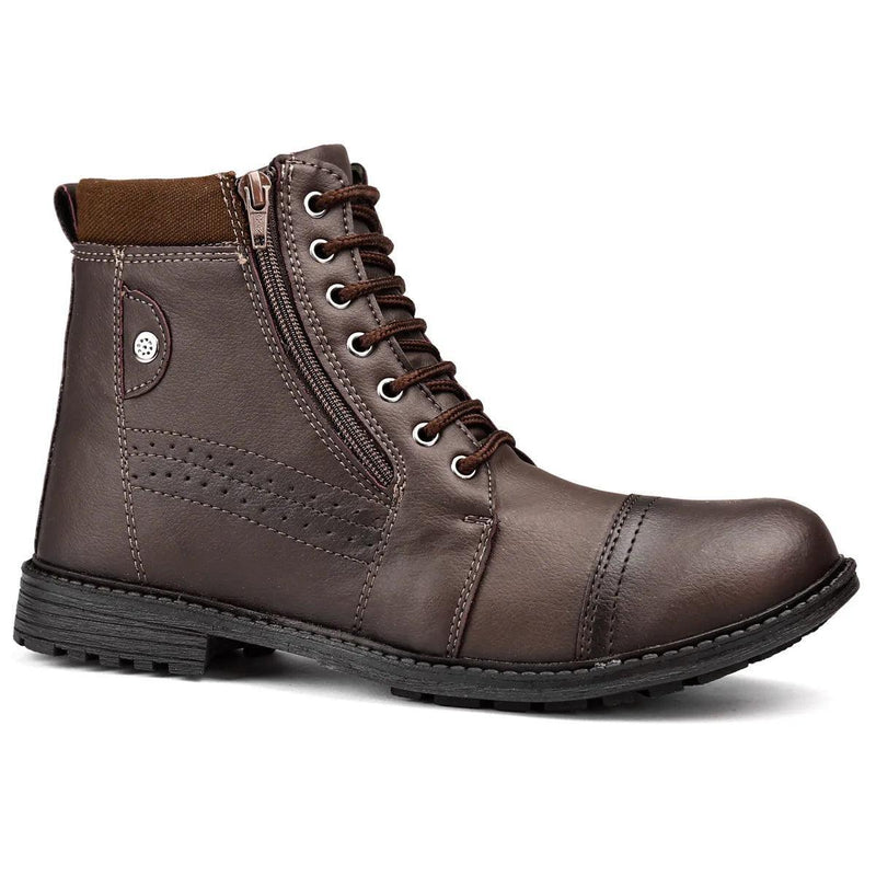 Bota Botinha Cano médio Masculino Com Zíper - BrazilStory
