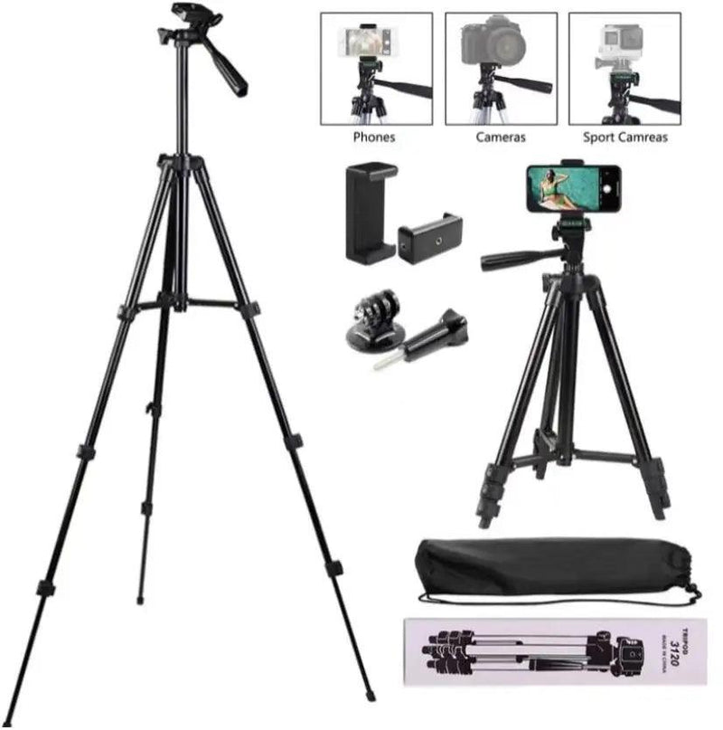 Tripé Universal Profissional Telescópico Para Câmera E Celular 1,02 M 3120 Fotos e Vídeos - BrazilStory