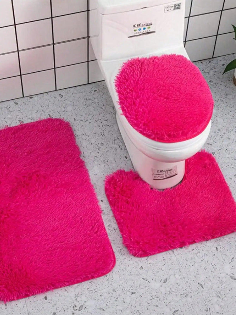 Conjunto de 3 peças de tapetes para banheiro Happy - BrazilStory