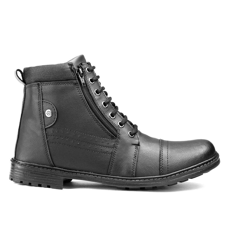 Bota Botinha Cano médio Masculino Com Zíper - BrazilStory