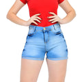 Shorts Jeans Feminino Cintura Alta Com Lycra - BrazilStory