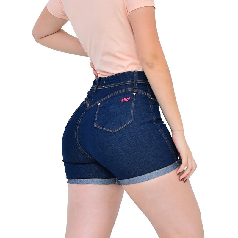 Shorts Jeans Feminino Cintura Alta Com Lycra - BrazilStory