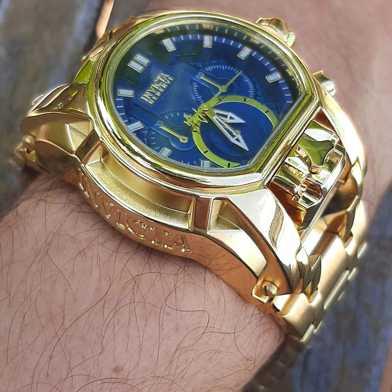 Relógio Masculino Invicta Zeus Magnum Elegante Estilo Imponente Á Prova D'Água Relógio Banhado A Ouro 18K + Presente na Caixa