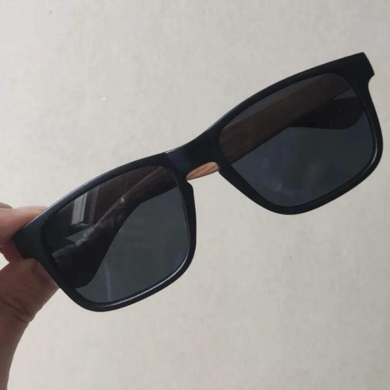 Óculos de Sol Masculino com Haste em Madeira Bambu Óculos Casual - BrazilStory