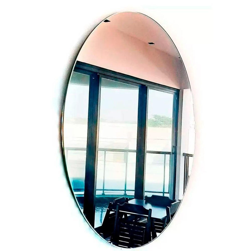 Espelho decorativo de parede lapidado grande redondo de 40cm + dupla face - BrazilStory