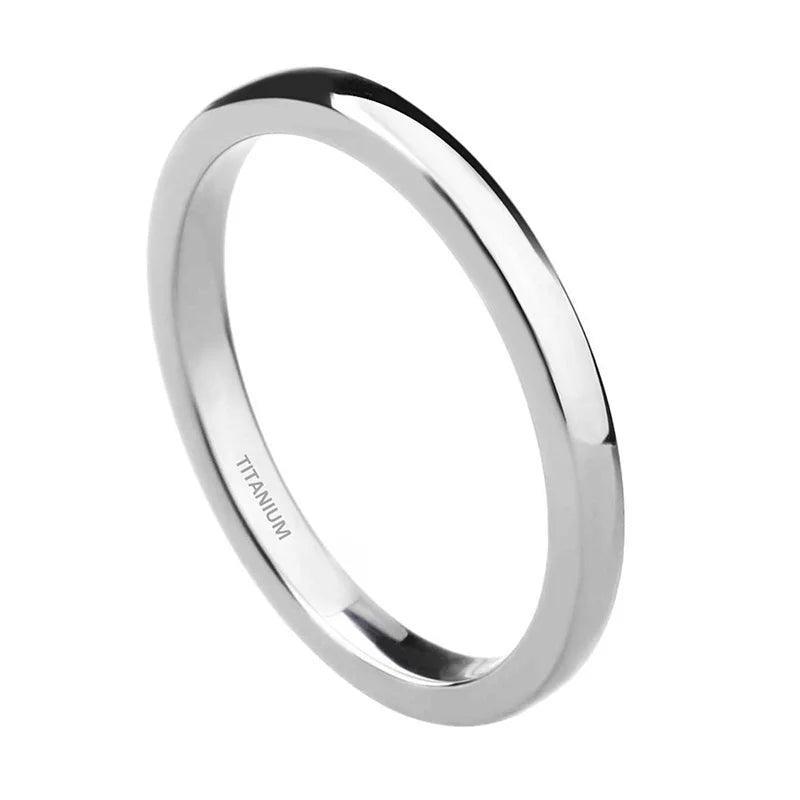Anéis Tigrade 2/4/6/8mm aliança de casamento, polida feminina masculino, titânio preto cor prata. - BrazilStory