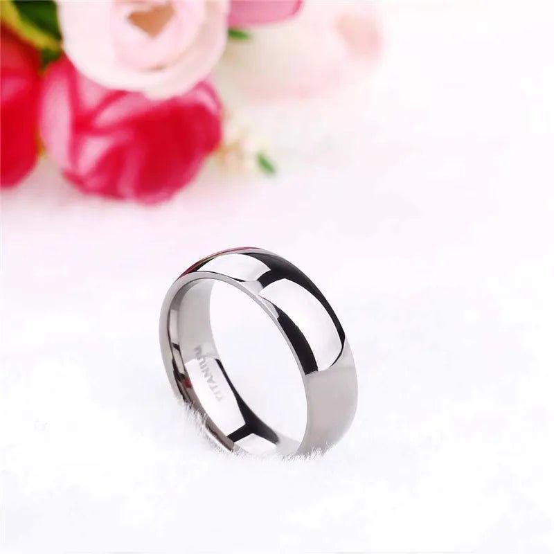 Anéis Tigrade 2/4/6/8mm aliança de casamento, polida feminina masculino, titânio preto cor prata. - BrazilStory